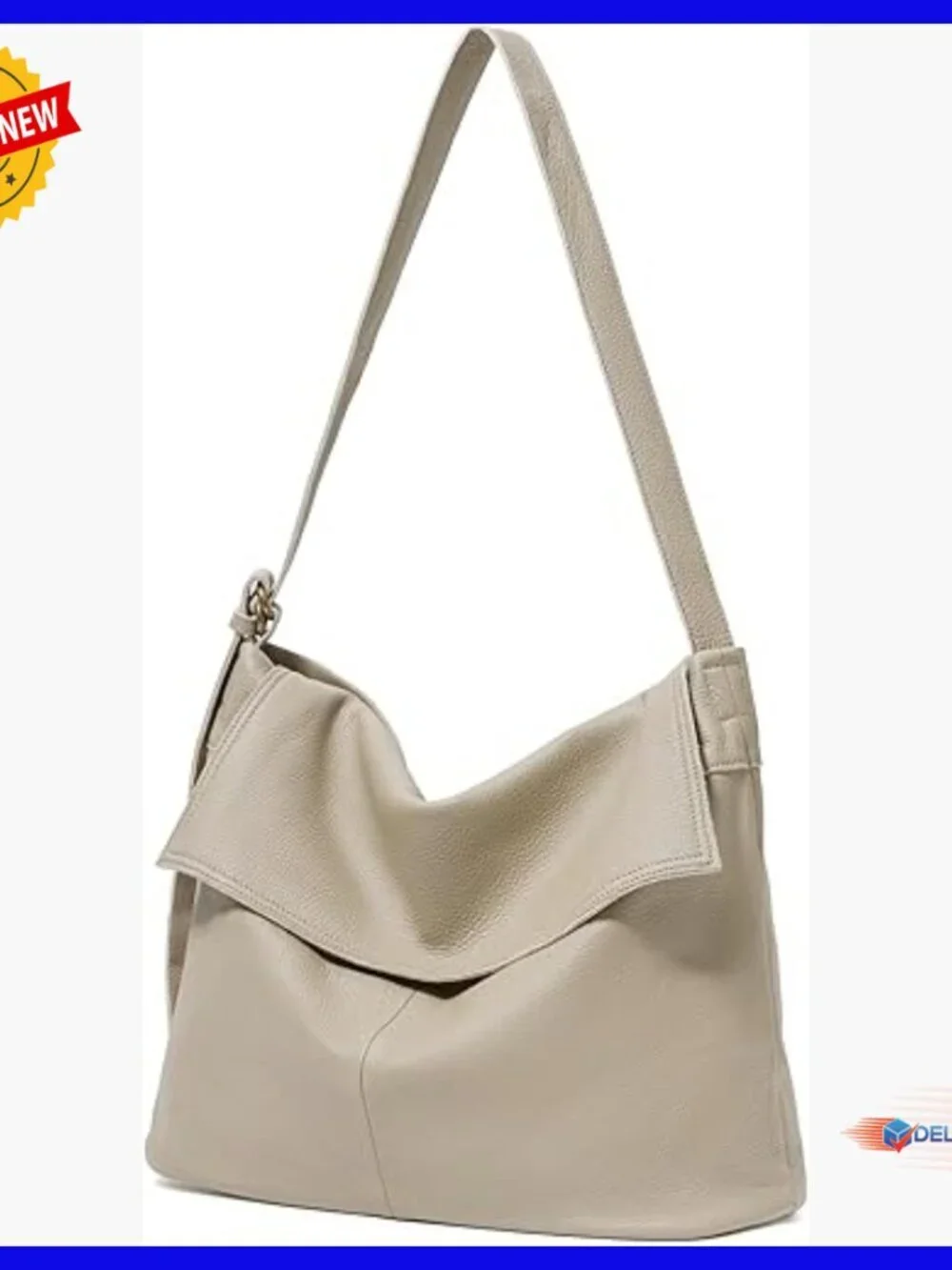Large Genuine Leather Hobo Shoulder Bag Crossbody Purse Travel Work